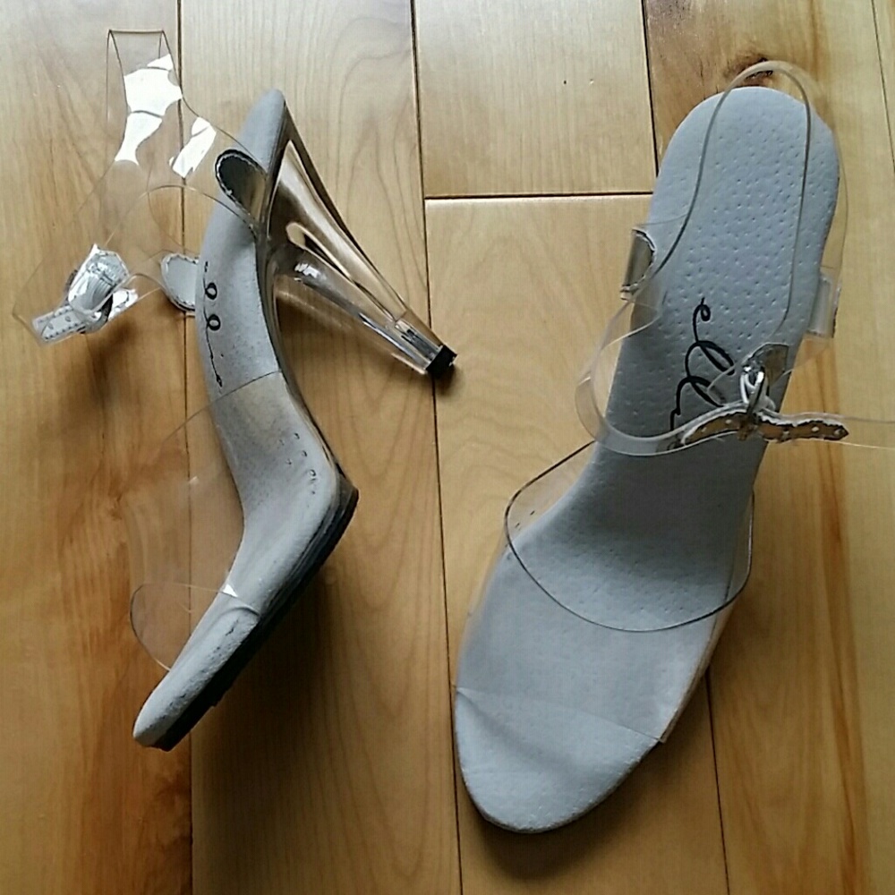 Clear transparent 4 inch heels pumps
